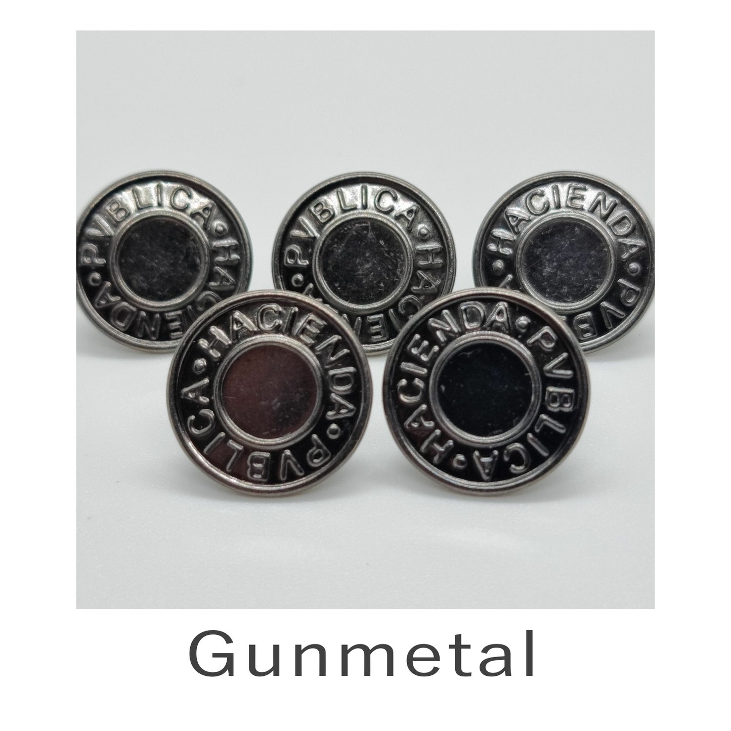 17mm Jeans Button Metal Gunmetal