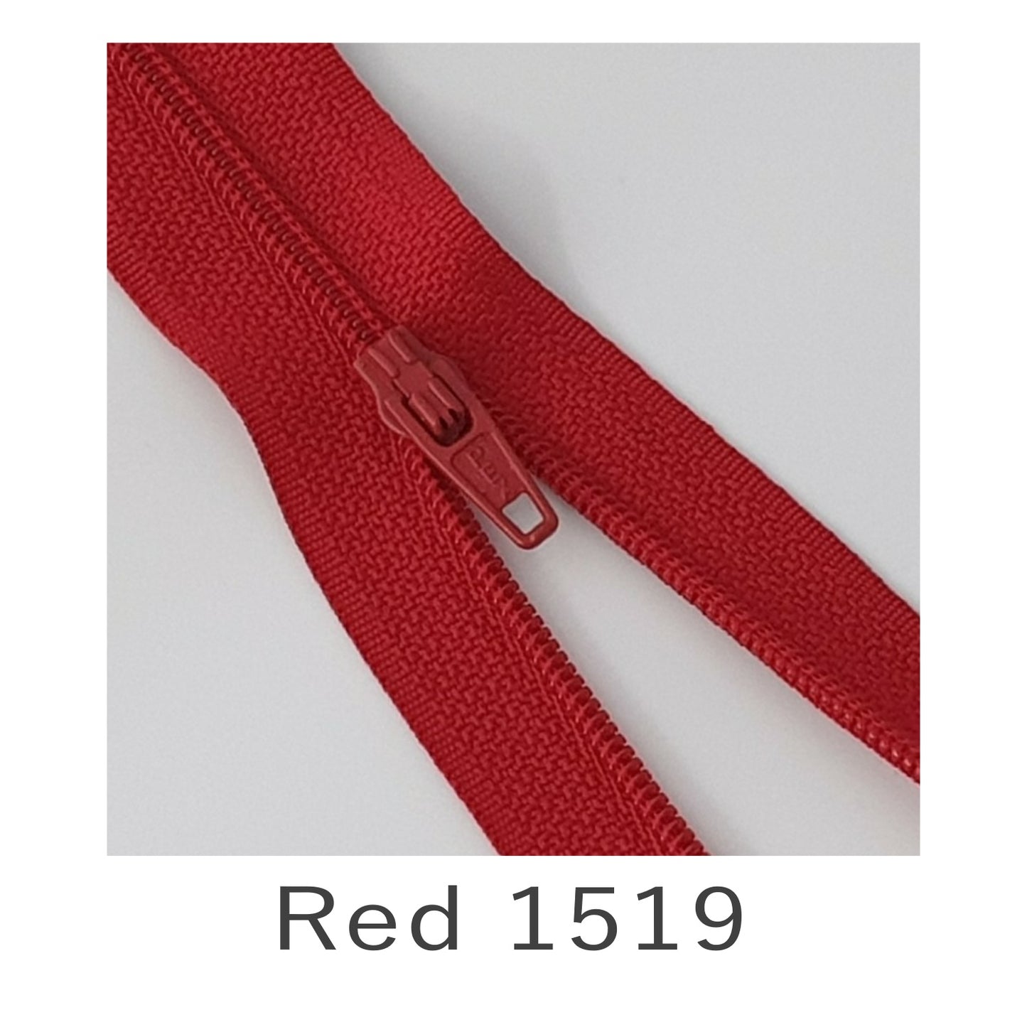 Closed End Zip Red 1519