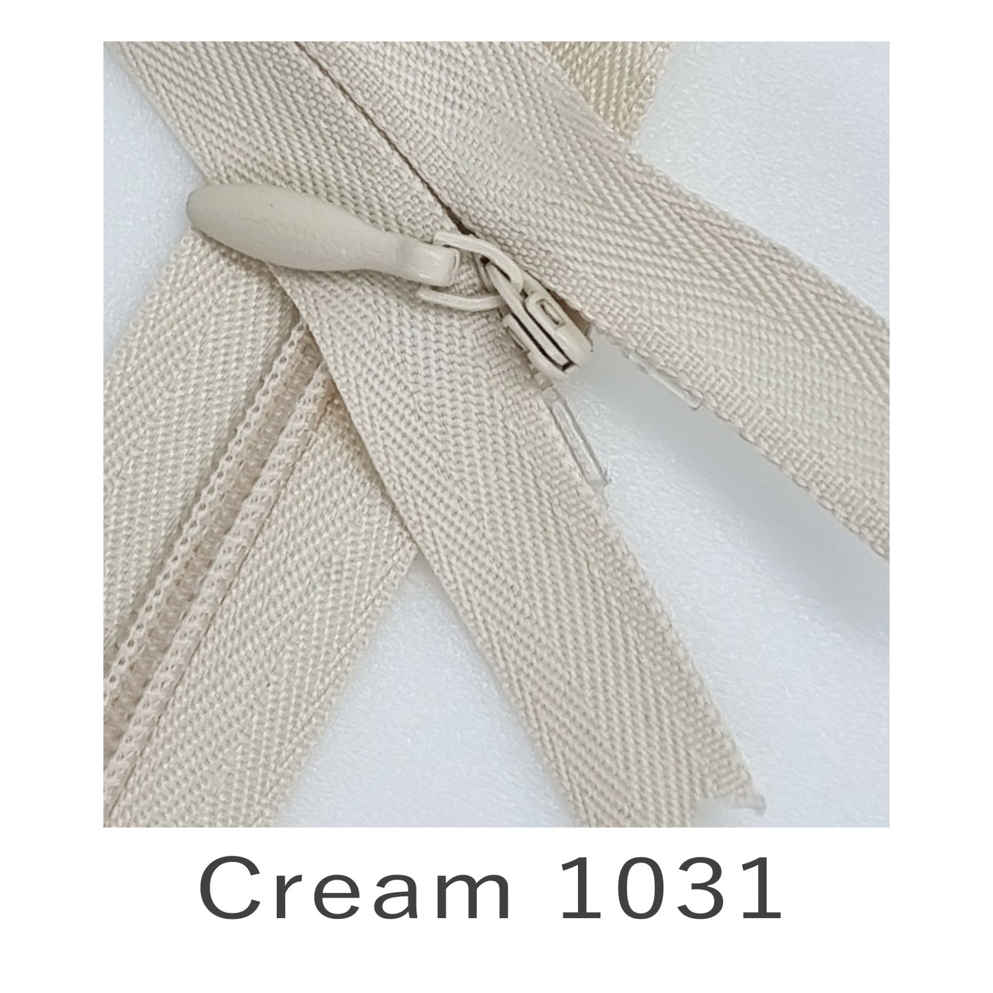 Concealed Zip Cream 1031