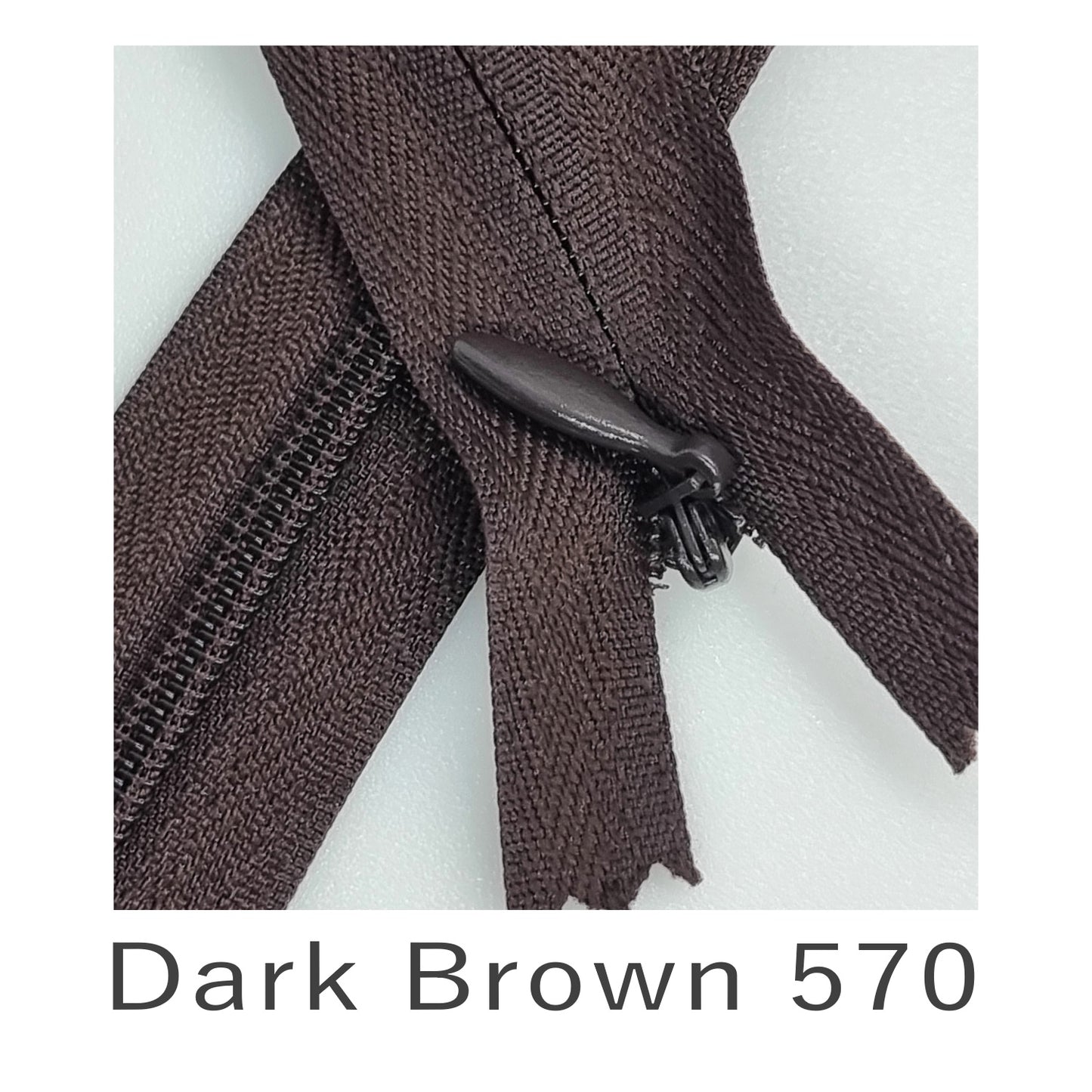 Concealed Zip Dark Brown 570