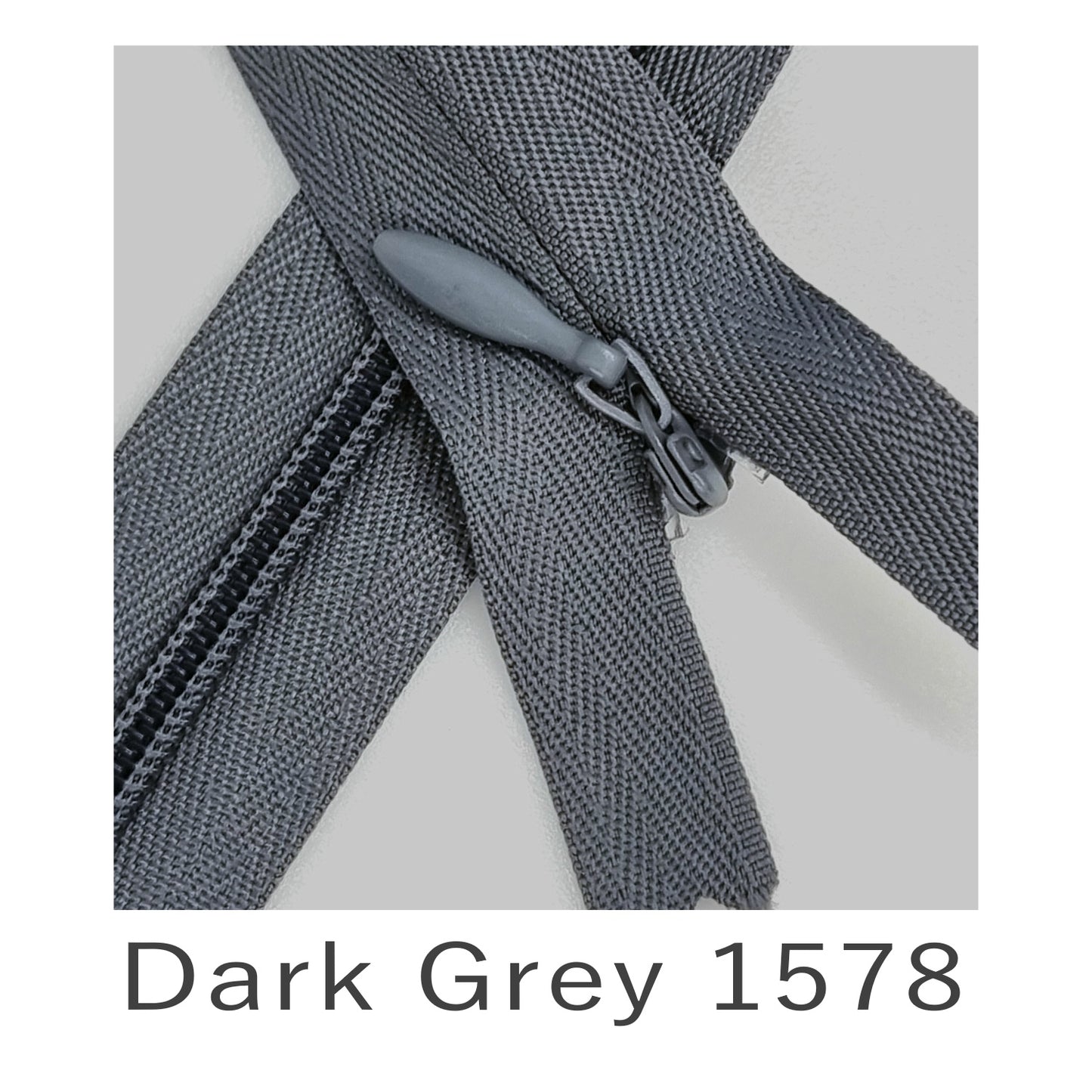 Concealed Zip Dark Grey 1578