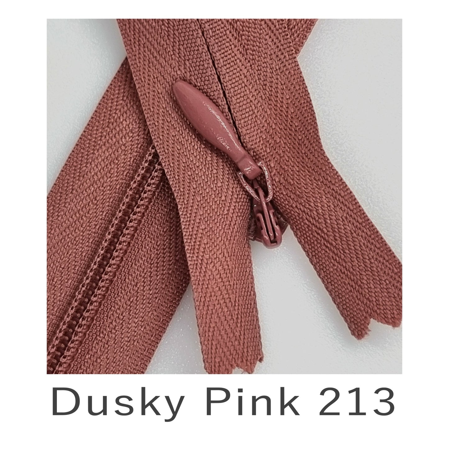 Concealed Zip Dusky Pink 213