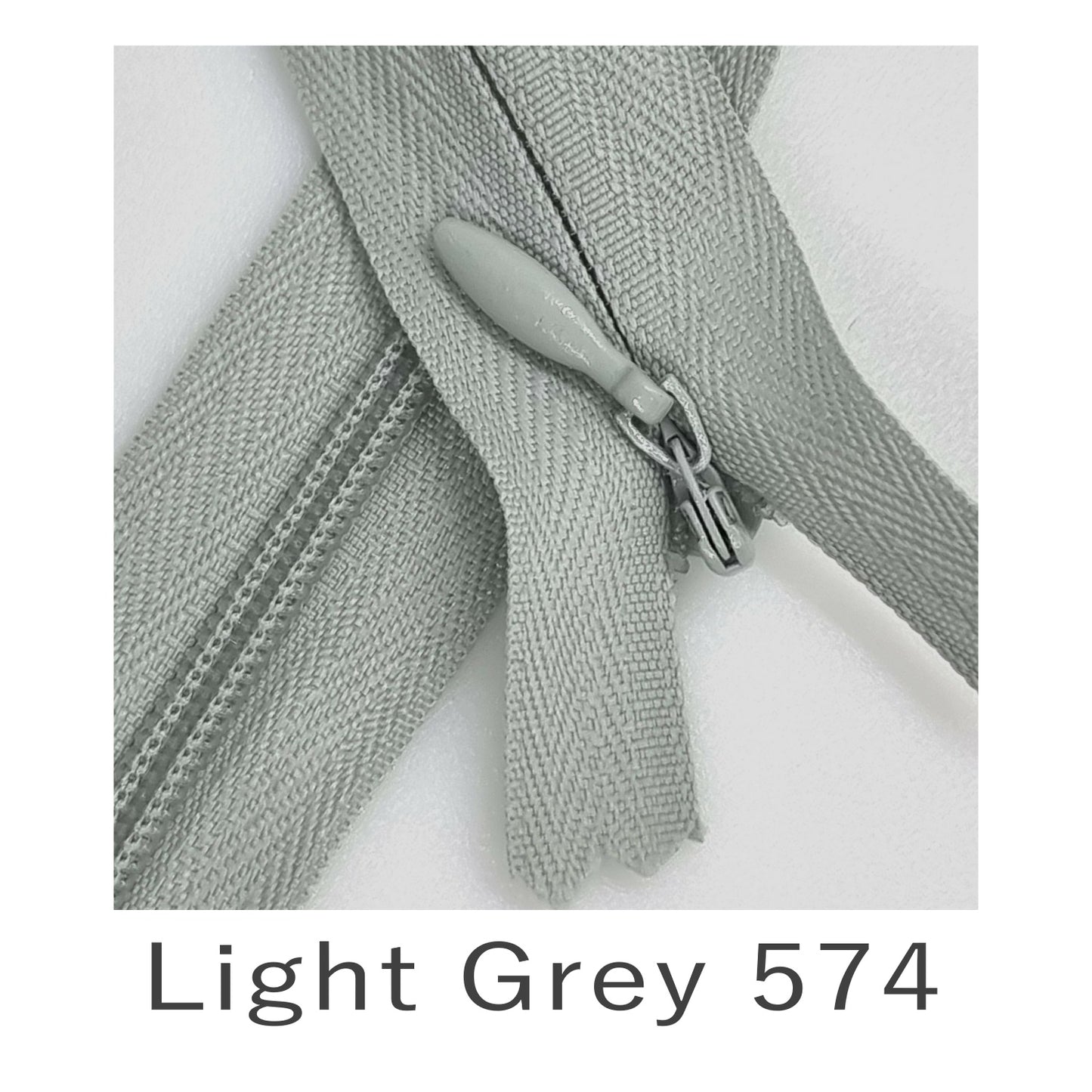 Concealed Zip Light Grey 574