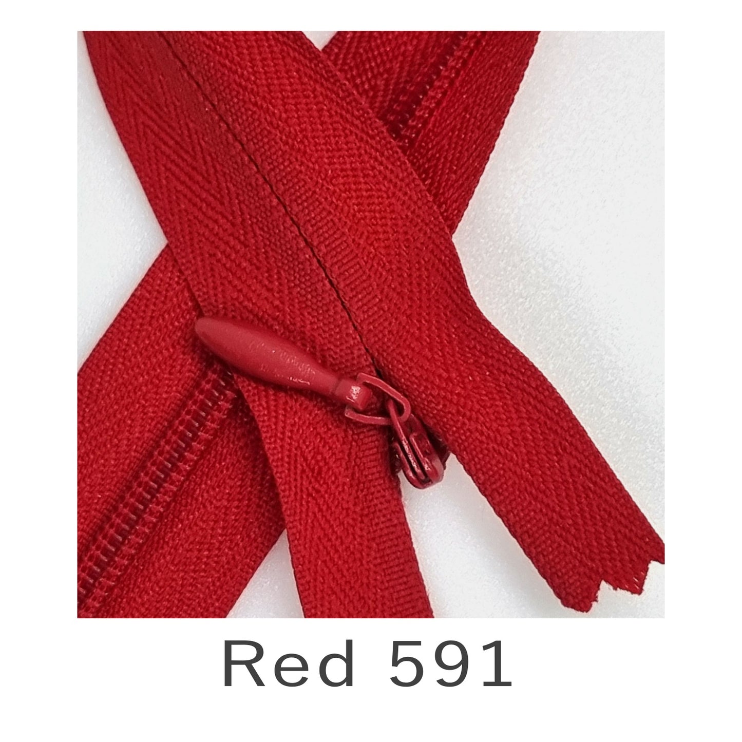 Concealed Zip Red 591