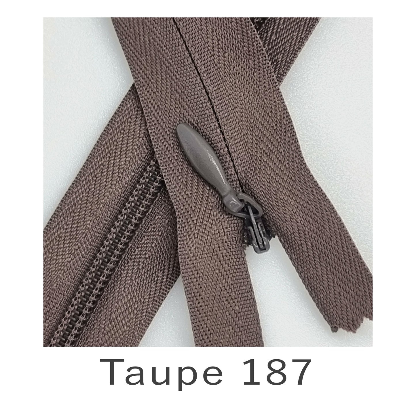 Concealed Zip Taupe 187
