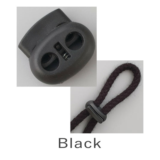 Dual Hole Cord Lock Black