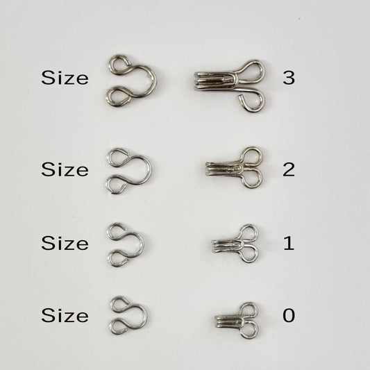 Hook and Eye Fasteners Sizes 0 - 3