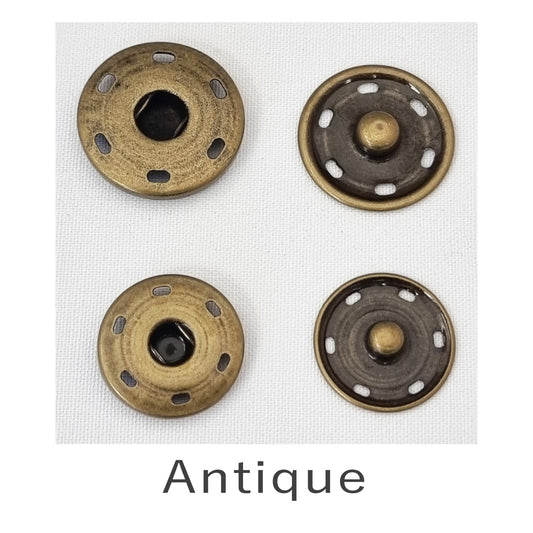 Large Metal Snap Fastener Sew On 25mm, 30mm Antique