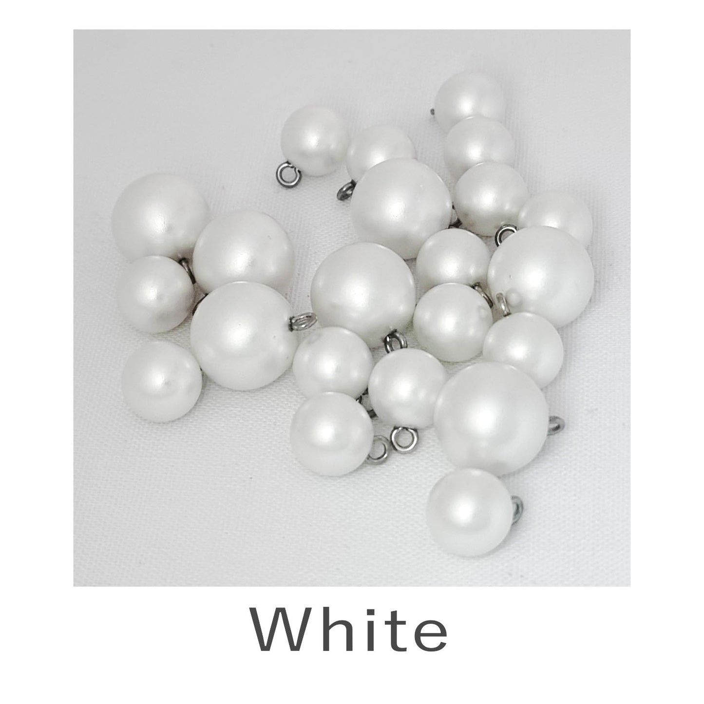 Pearl Ball Button White