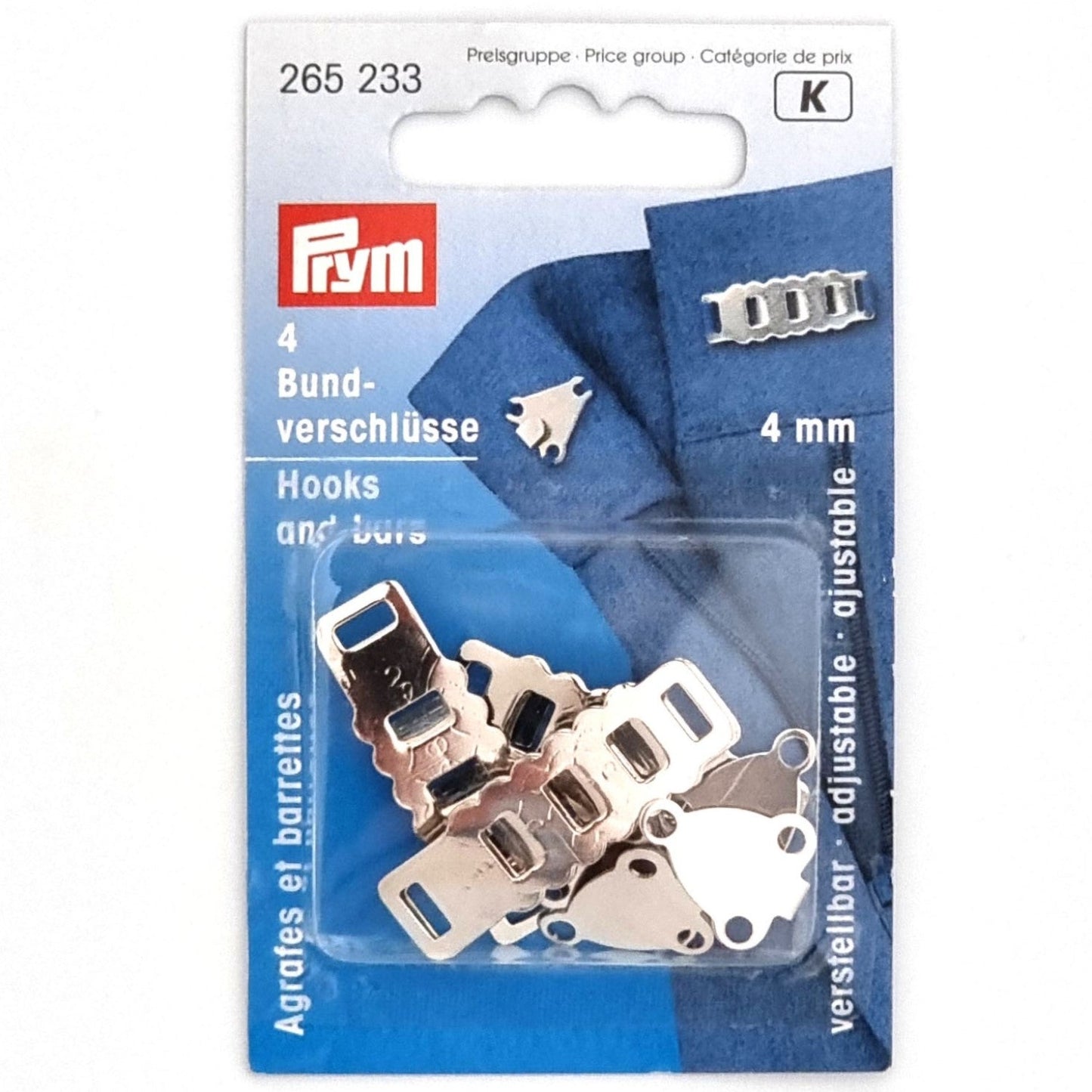 Prym Adjustable Waistband Fastener Pack 4