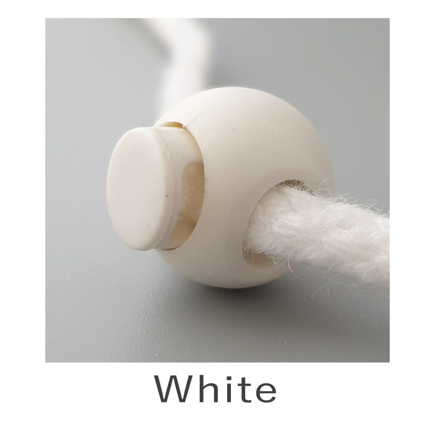 Round Cord Lock White