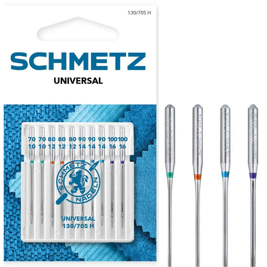 Schmetz Universal Sewing Machine Needles Assorted Size 70 - 100 Pack 10