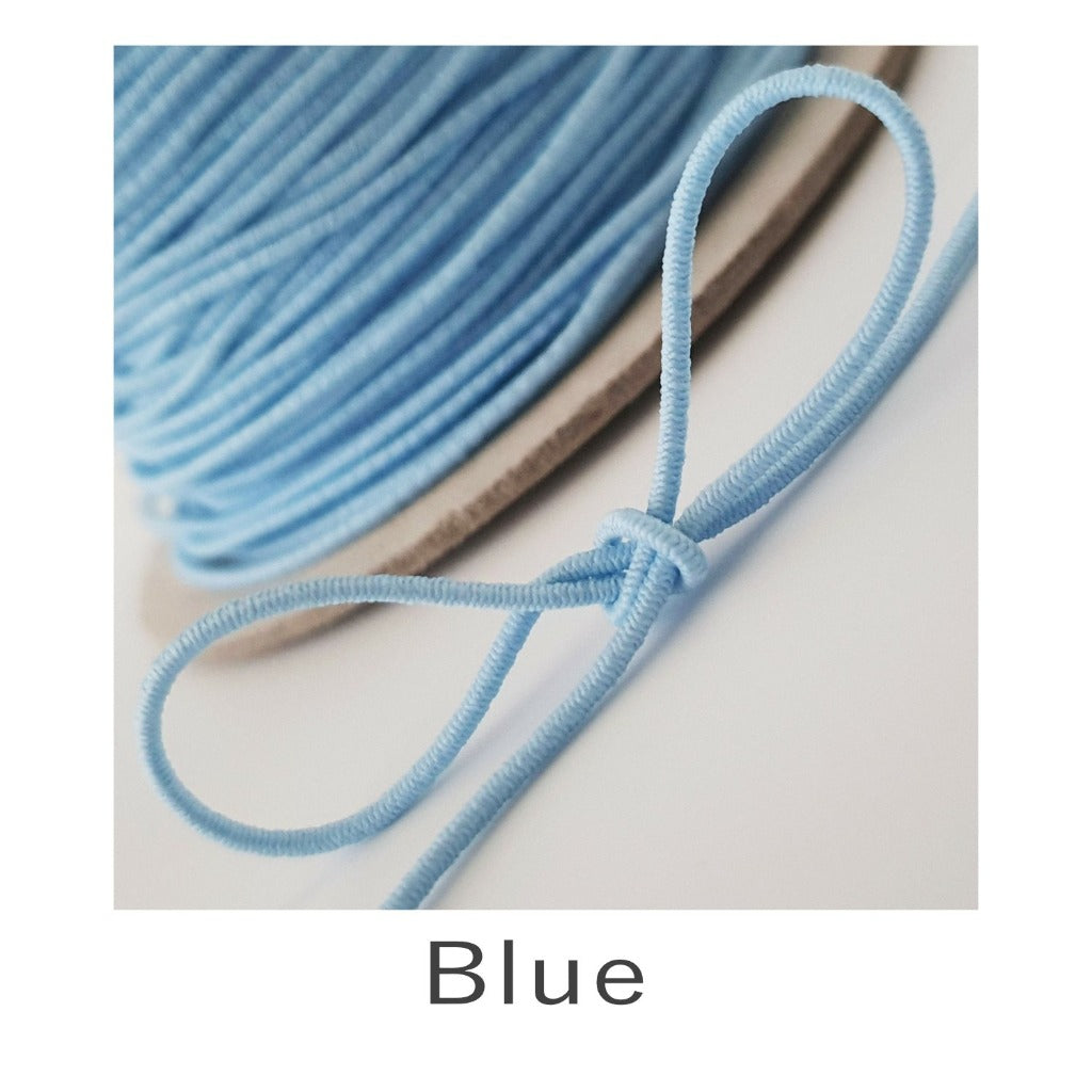 1mm Coloured Round Cord Elastic Blue
