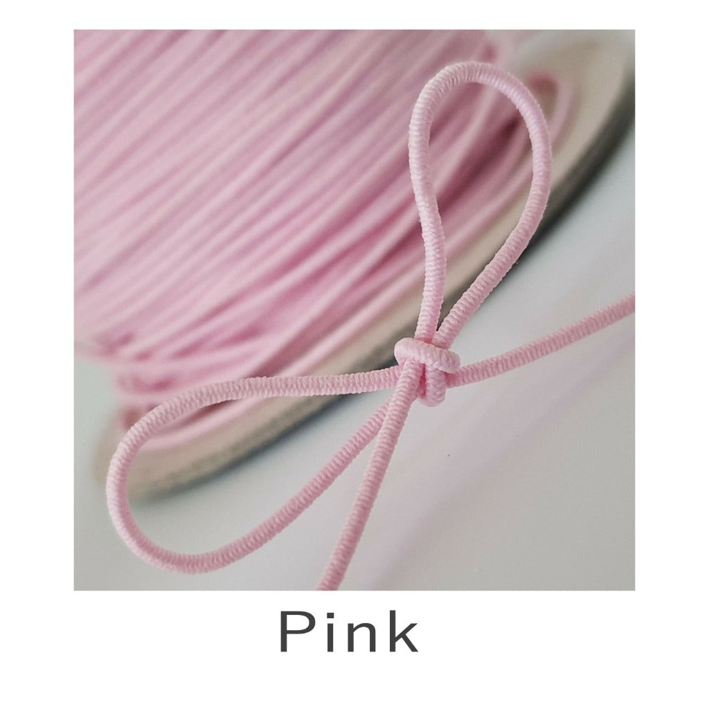 1mm Coloured Round Cord Elastic Pink