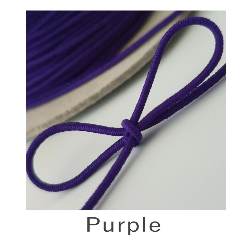 1mm Coloured Round Cord Elastic Purple