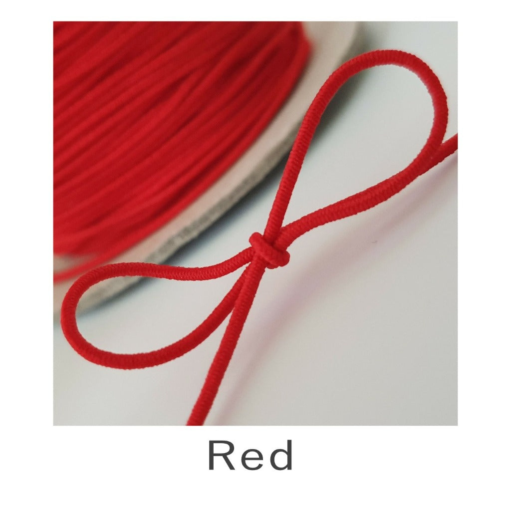 1mm Coloured Round Cord Elastic Red