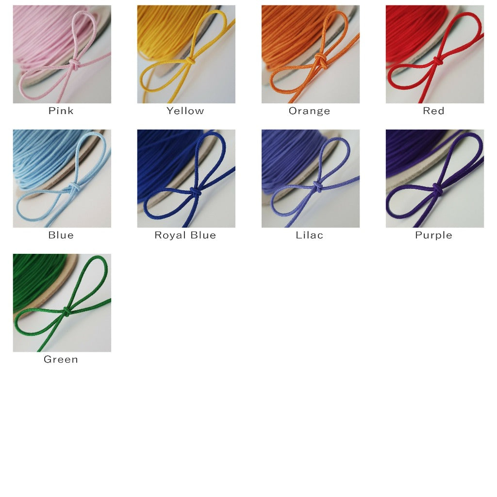 1mm Coloured Round Cord Elastic Shade Card