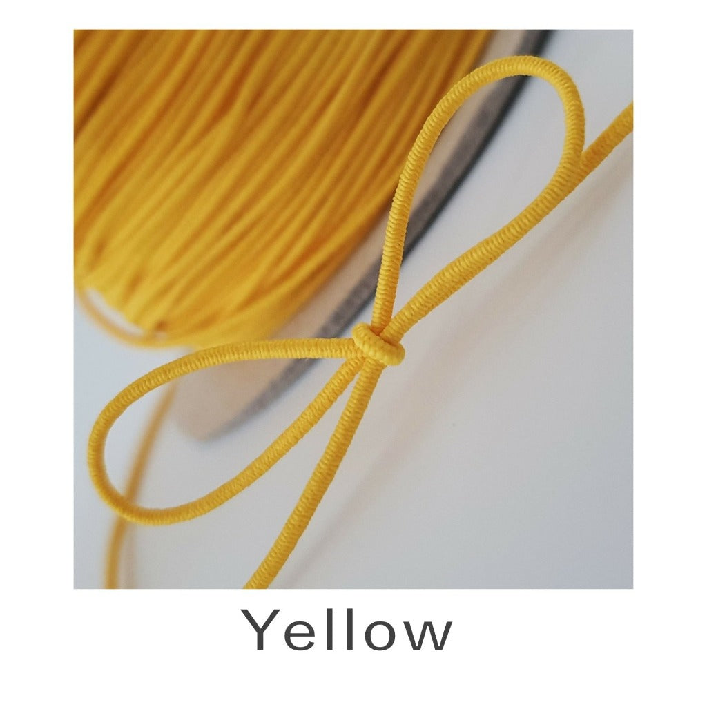 1mm Coloured Round Cord Elastic Yellow