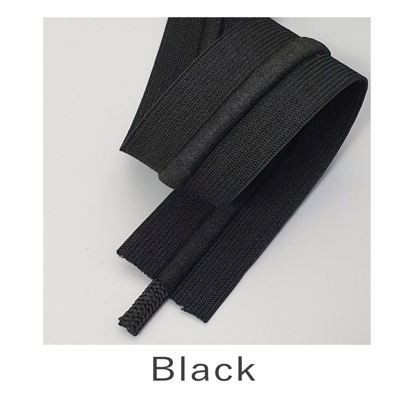 38mm Drawcord Waistband Elastic Black
