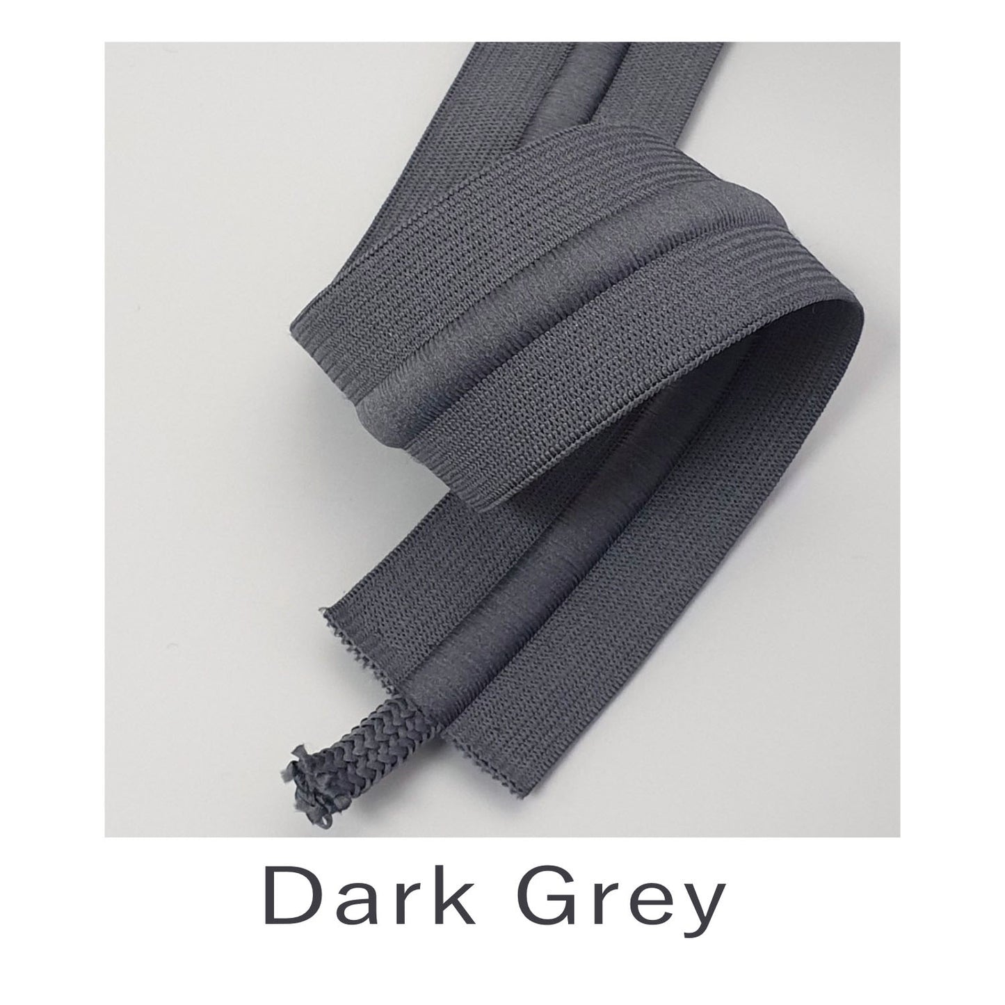 38mm Drawcord Waistband Elastic Dark Grey