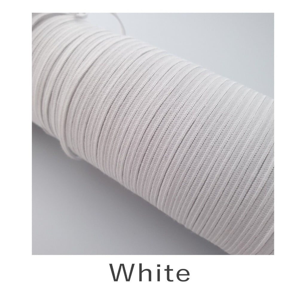 3mm Knitted Elastic - White