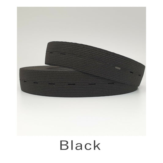 Buttonhole Elastic - Black
