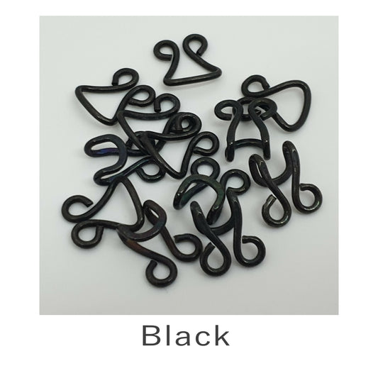 Corset Hook and Eye Fastener Black