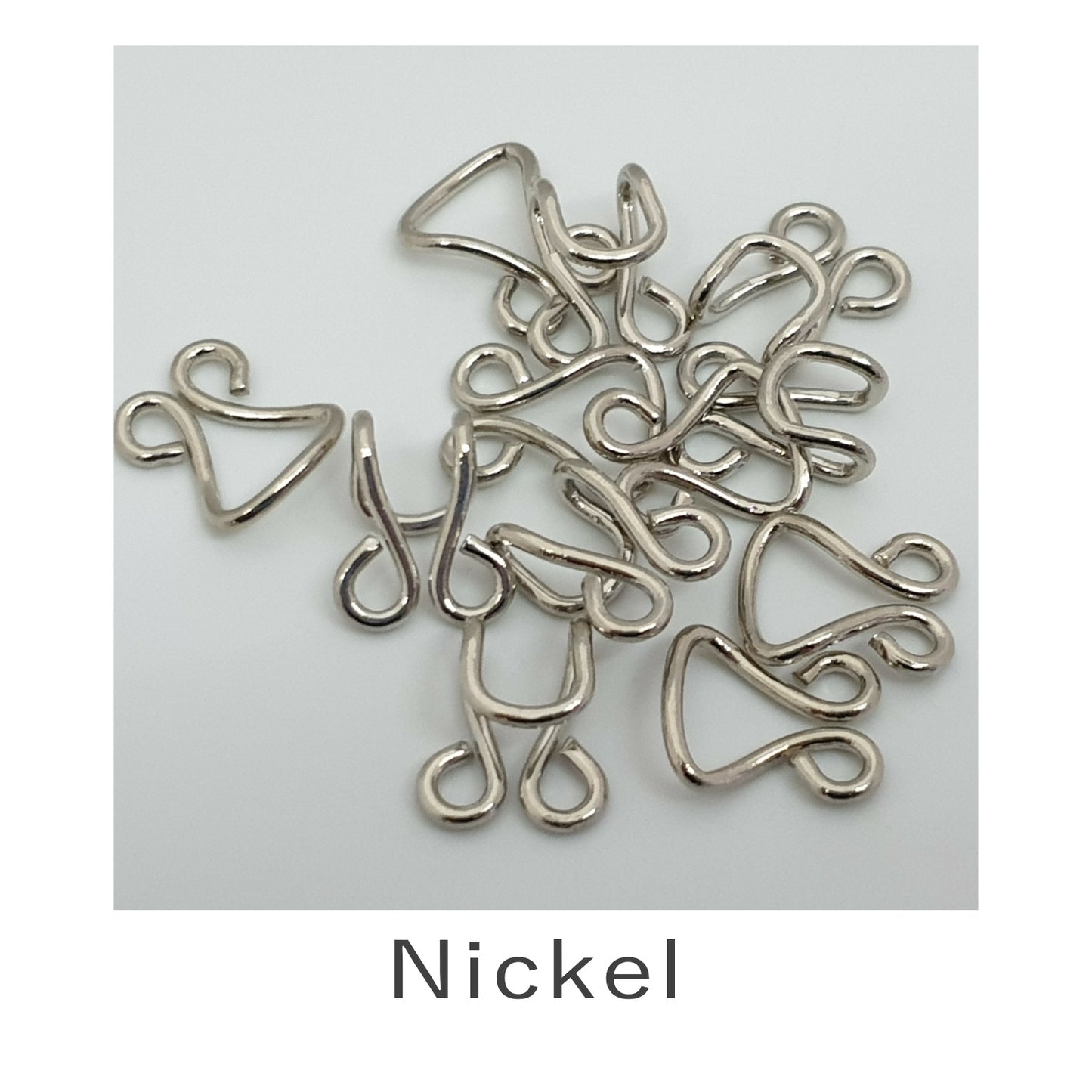 Corset Hook and Eye Fastener Nickel