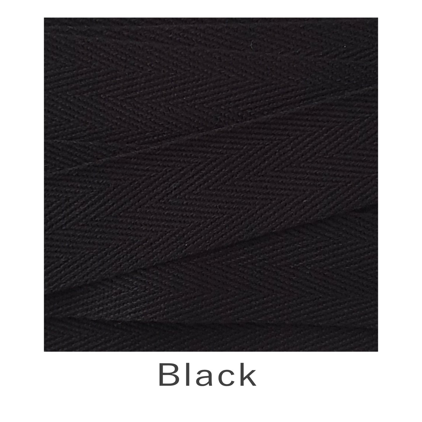Cotton Webbing Herringbone Black