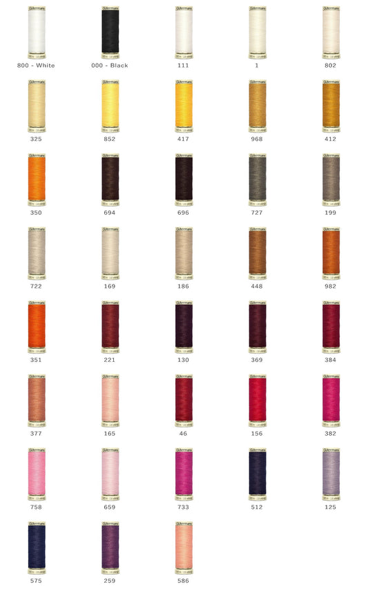 Gutermann Sew All Thread 100m Cream Red Yellow Brown Shades