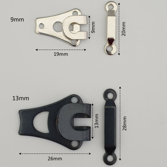 Hook and Bar Fasteners Dimensions