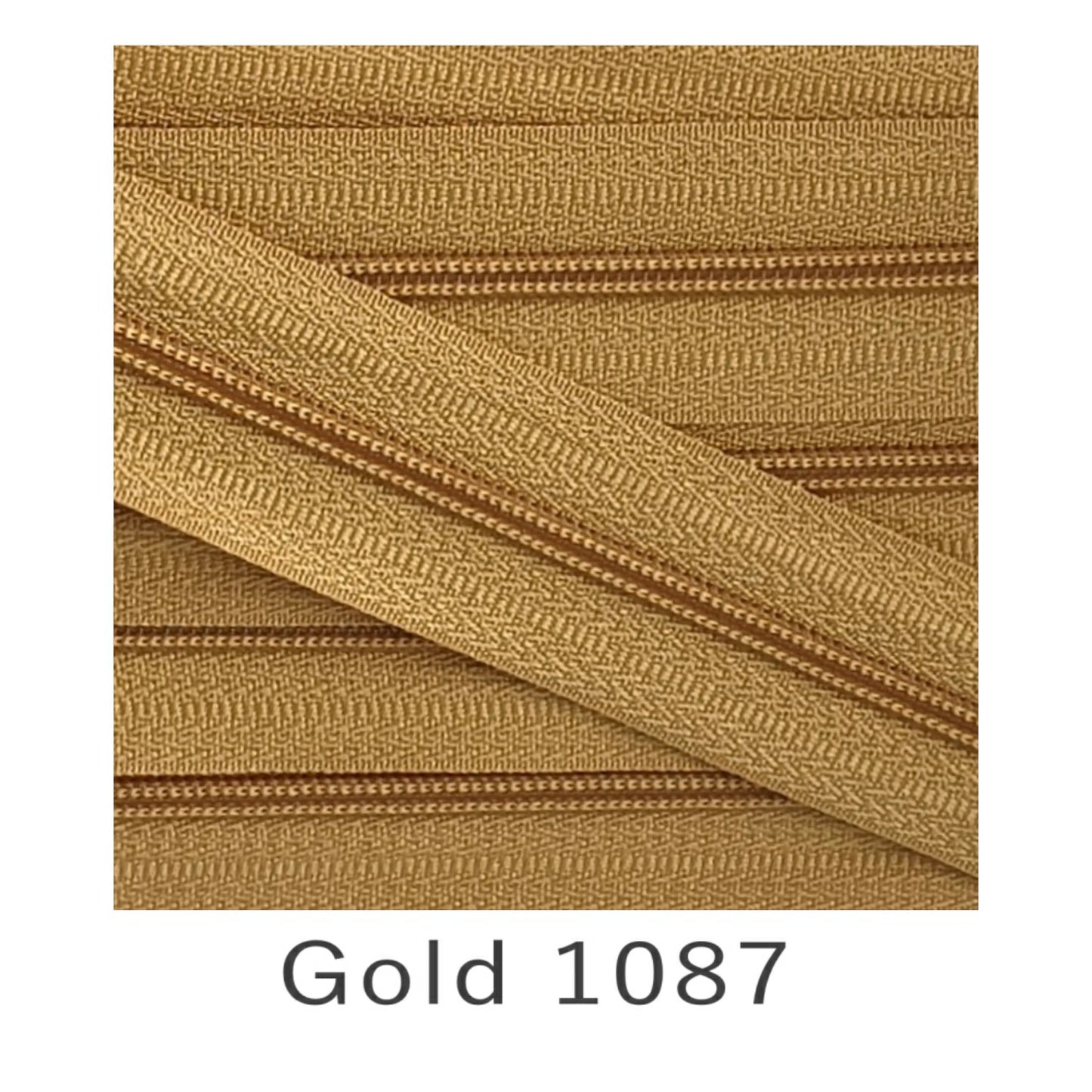 No.3 Continuous Zip Tape Gold 1087