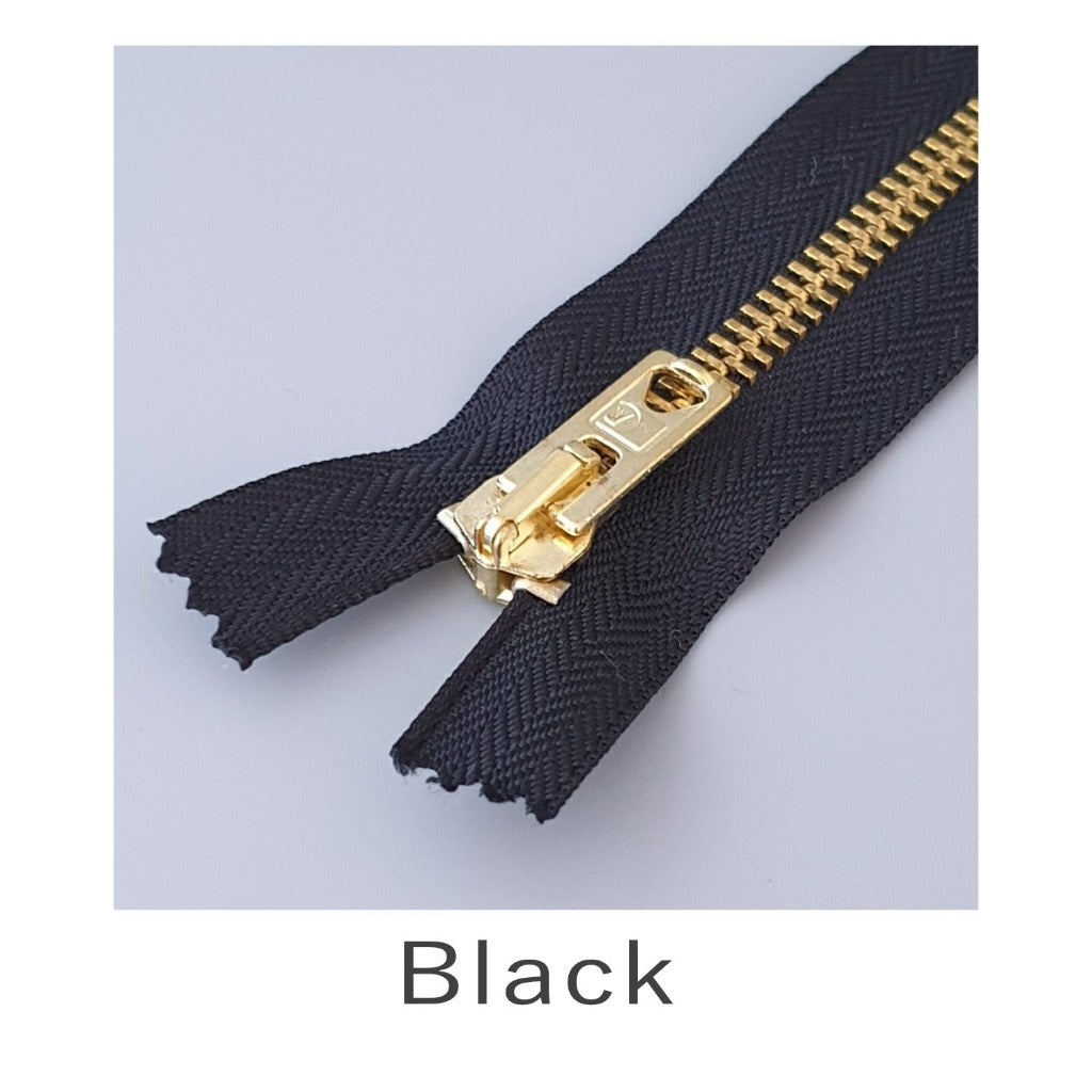 No.5 Brass Jeans Zip Black