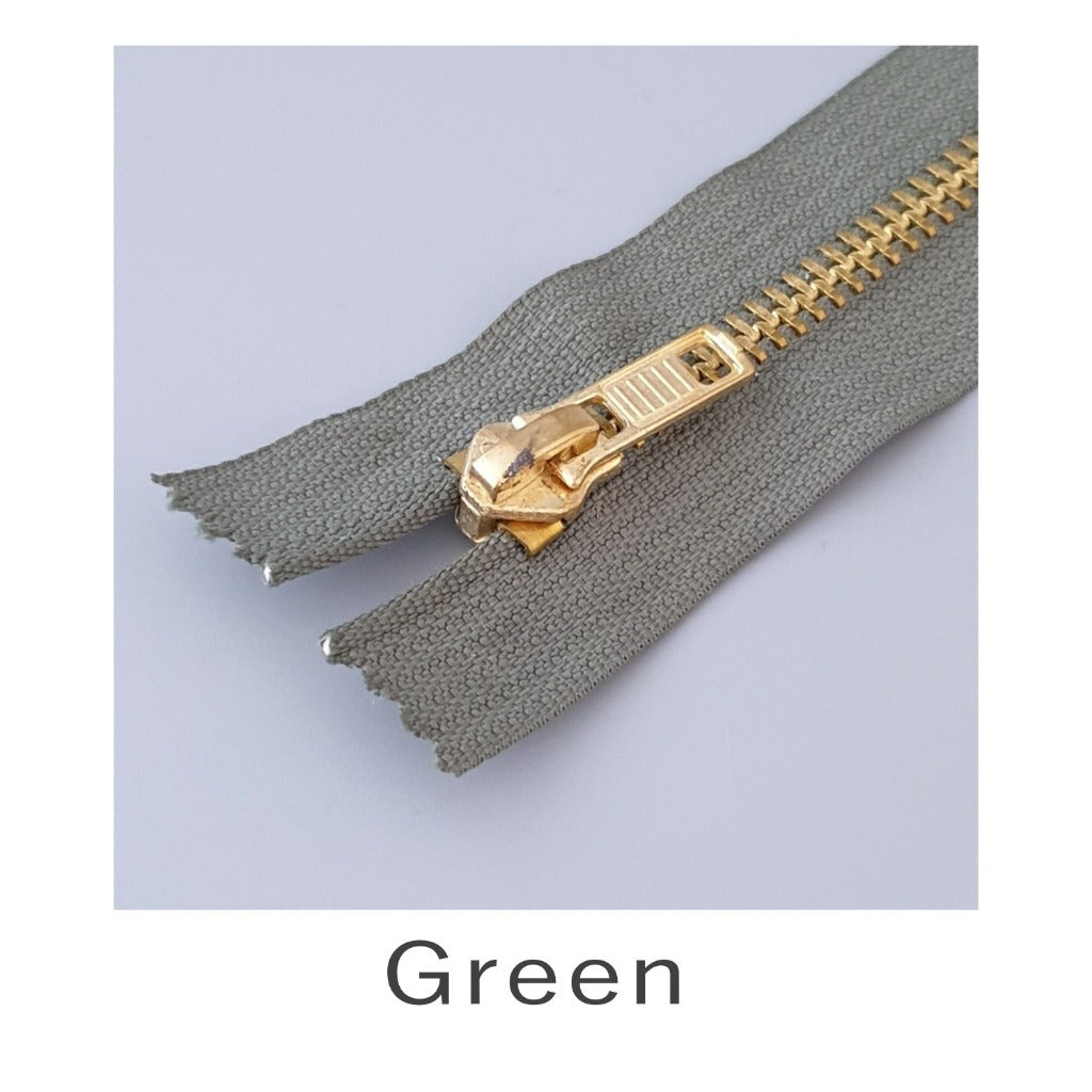 No.5 Brass Jeans Zip Green