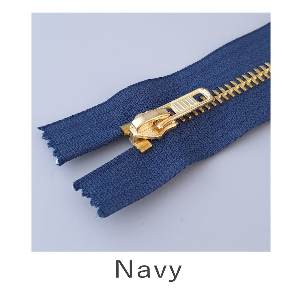 No.5 Brass Jeans Zip Navy