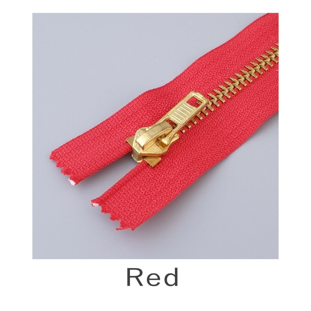 No.5 Brass Jeans Zip Red
