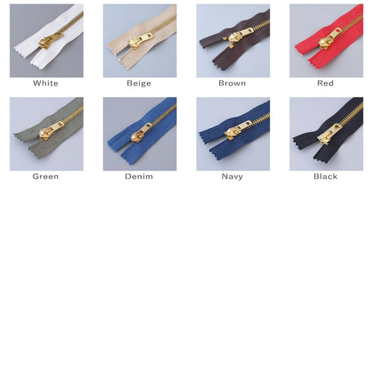 No.5 Brass Jeans Zip Shade Card