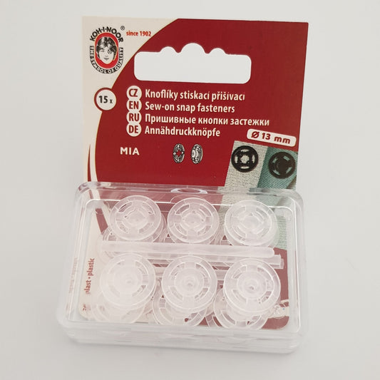 Nylon Snap Fasteners Sew On 13mm