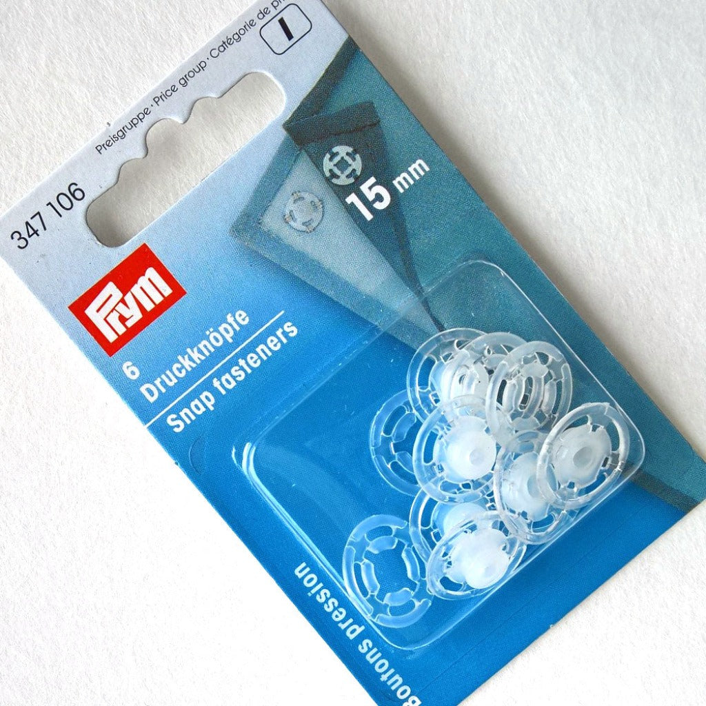 Prym Plastic Snap Fasteners Sew On 15mm