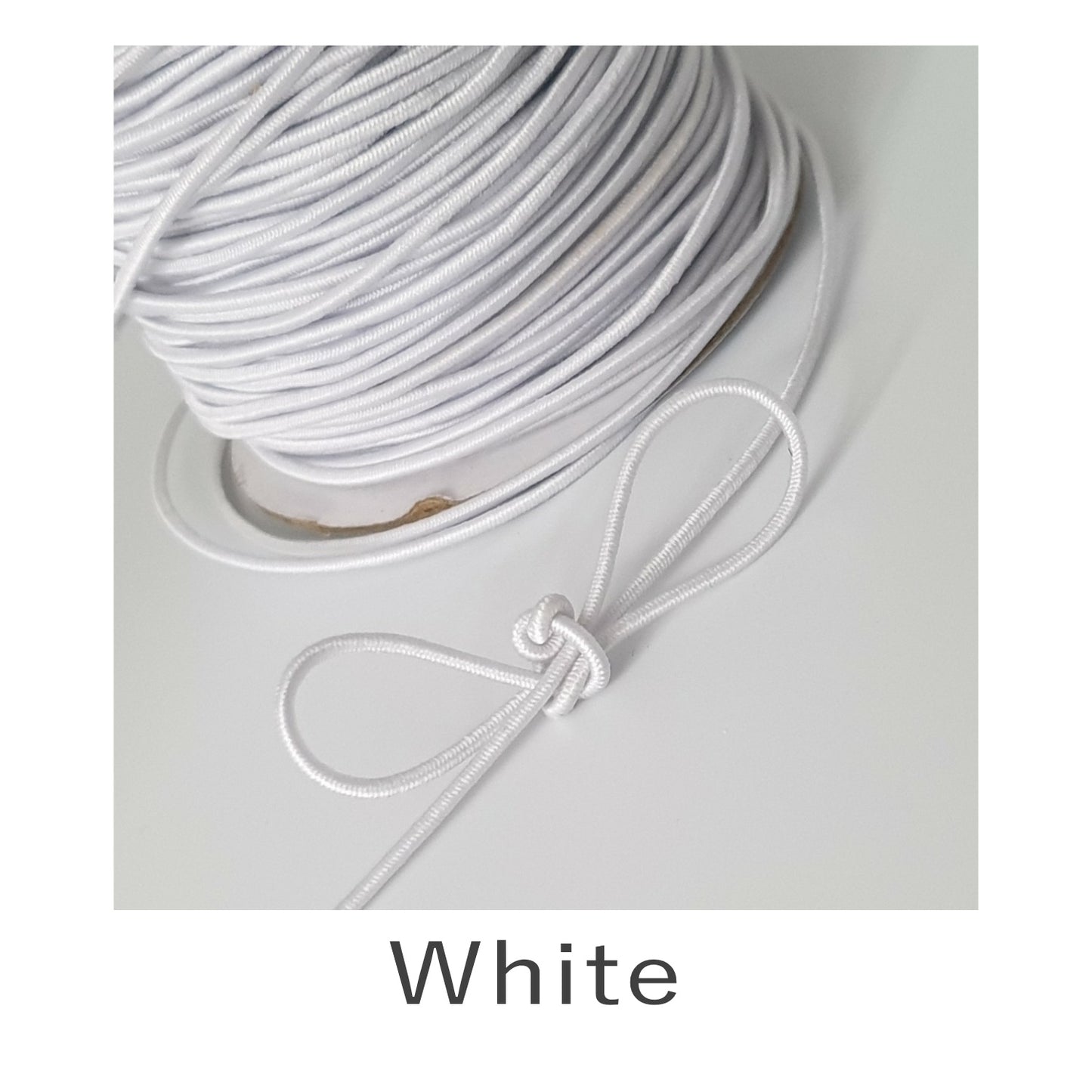 Round Elastic Cord White