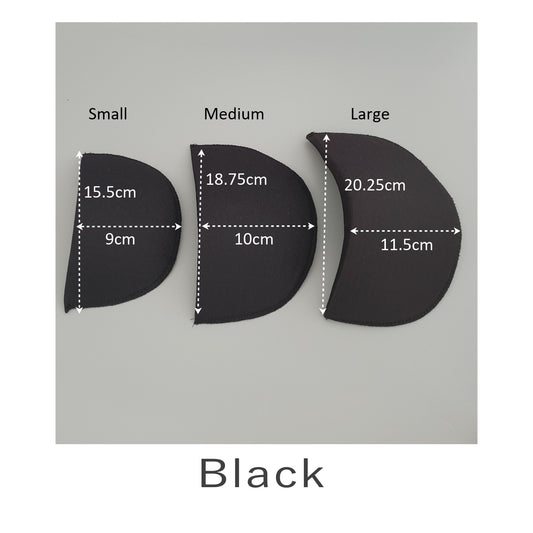 Shoulder Pads Covered Foam Set in Style Sizes Black