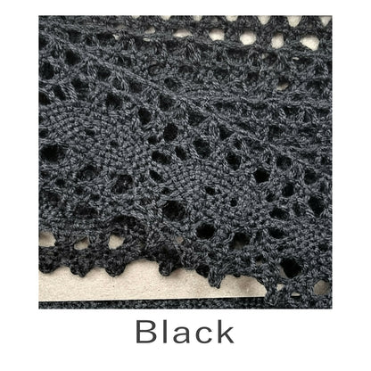 30mm Cotton Lace Trim Black