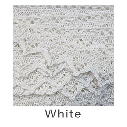 30mm Cotton Lace Points Trim White