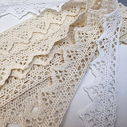 30mm Cotton Lace Points Trim