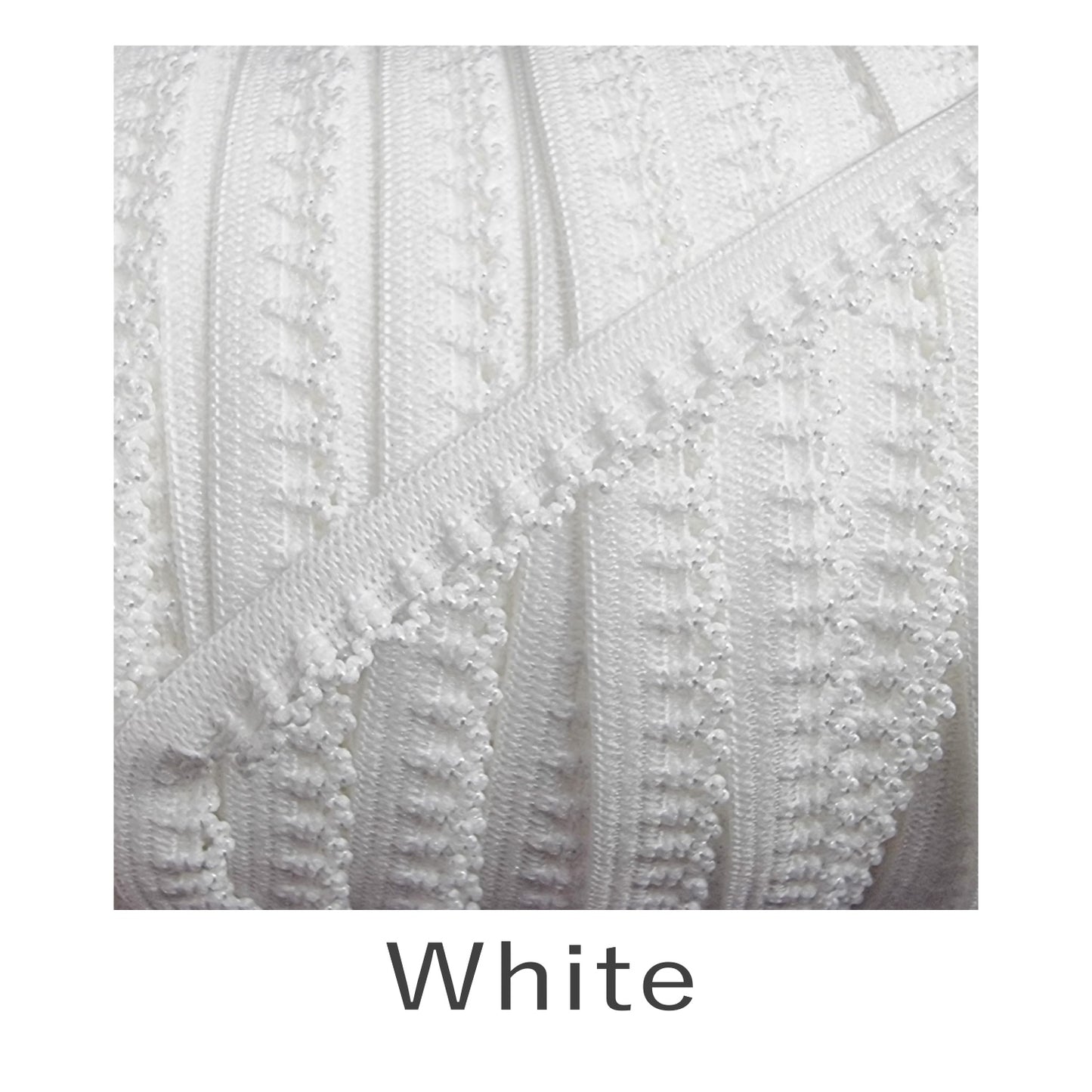 9mm Picot Edge Elastic White