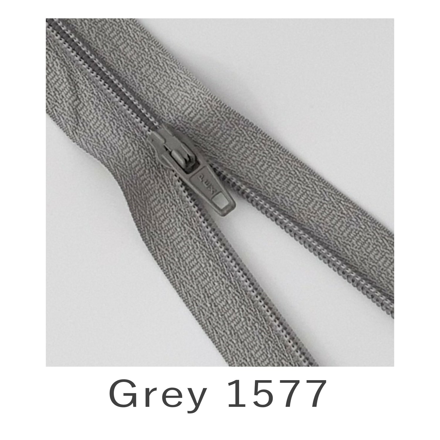 Closed End Zip Grey 1577