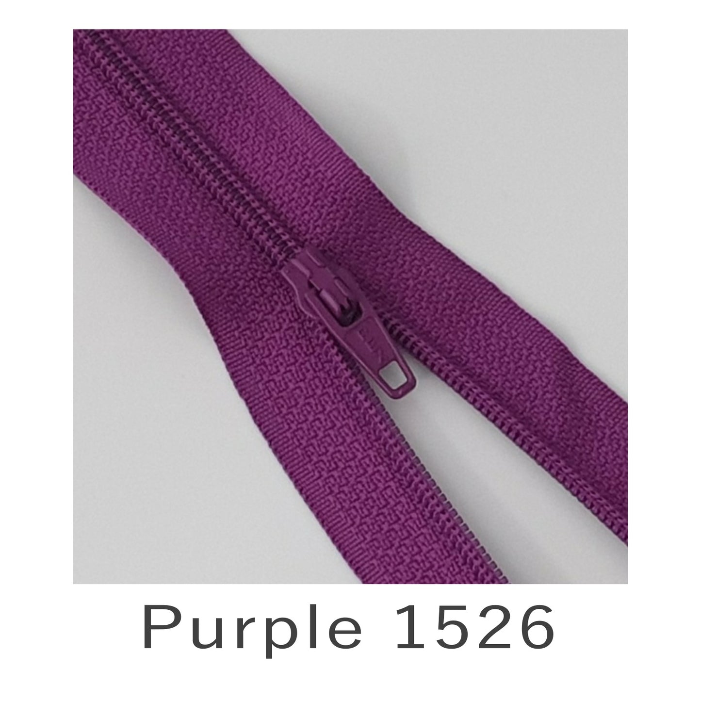 Closed End Zip Purple 1526