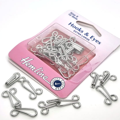 Hemline Extra Large Hooks and Eyes Size 9