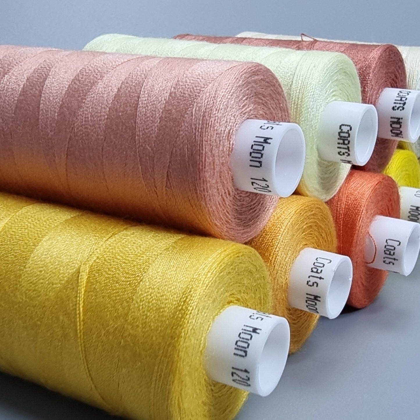 Moon Thread Spools Yellow and Orange Shades