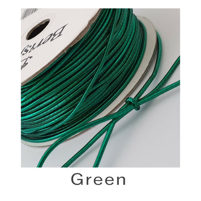 1.2mm Berisfords Metallic Elastic Cord Green